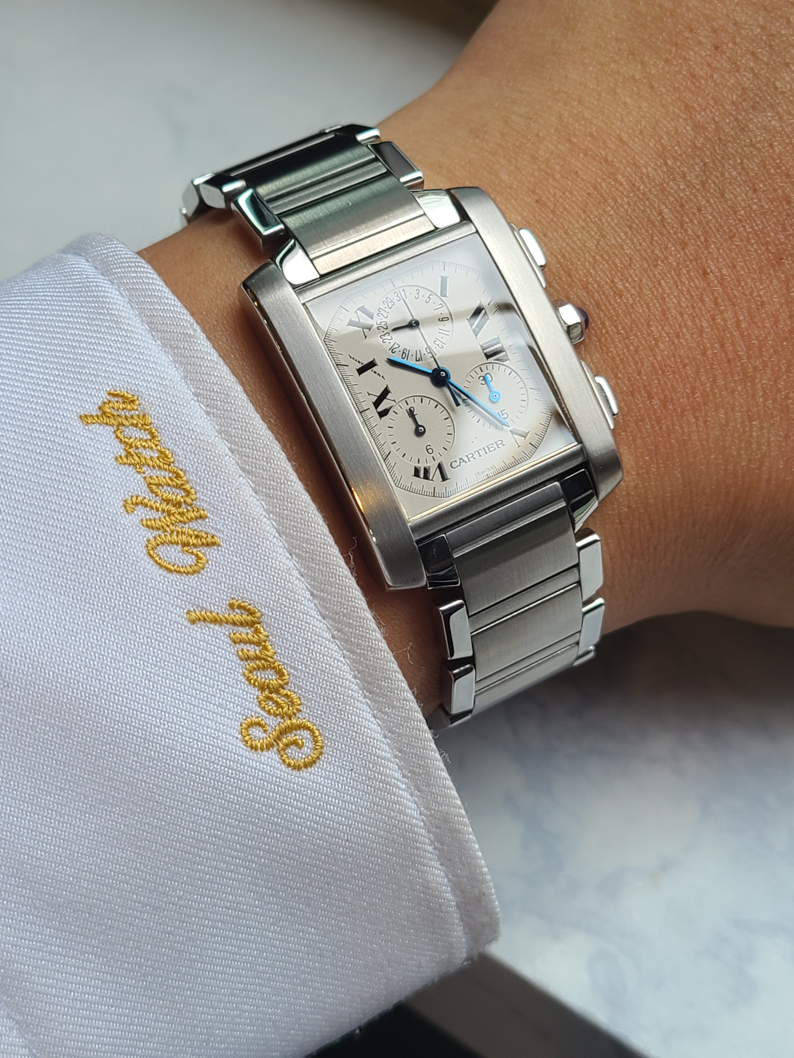 Cartier Tank Francaise Chronograph XL Men's 까르띠에 탱크 프랑세스 프랑세즈 크로노그래프 XL 남성용