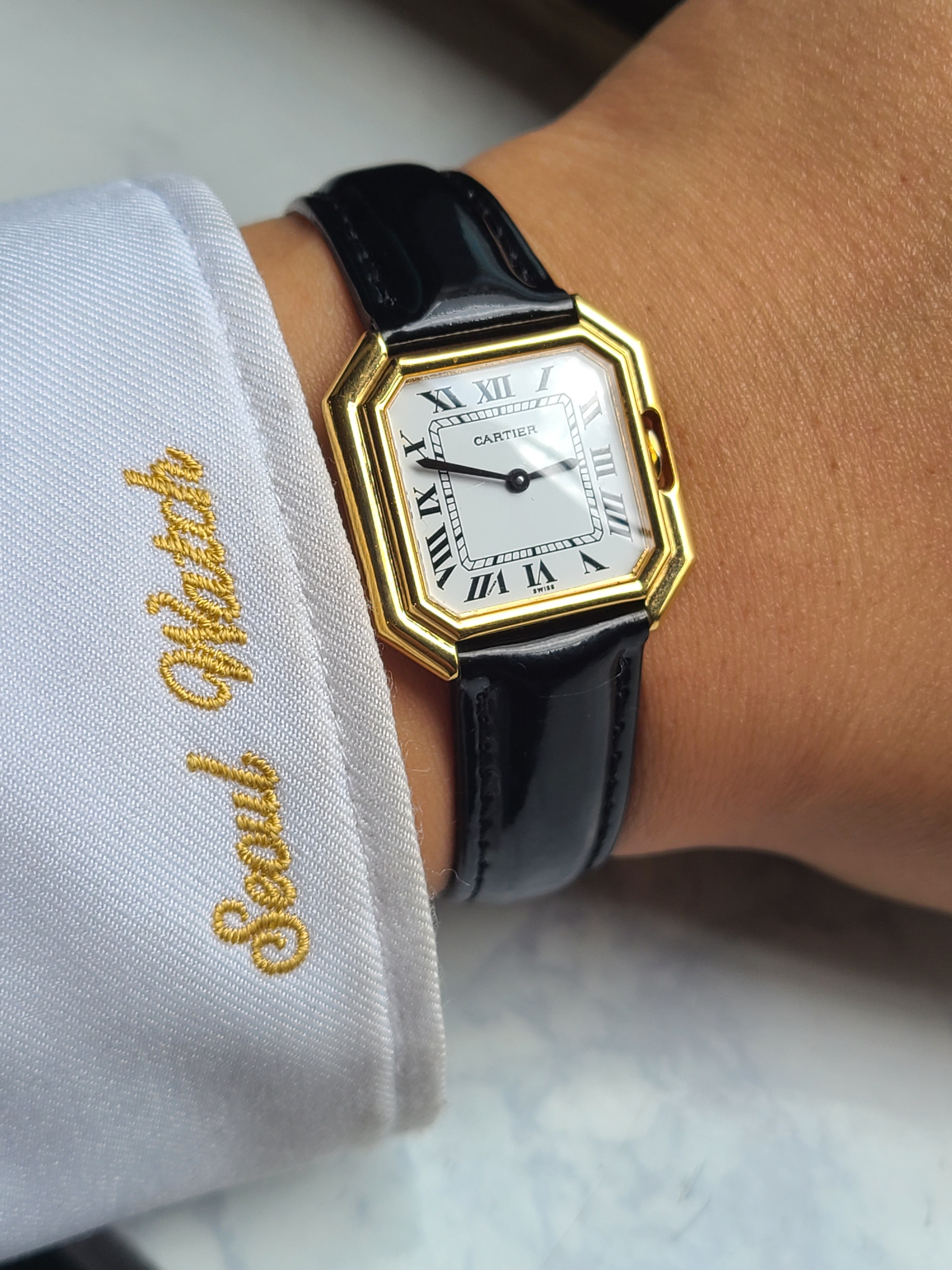 Cartier Ceinture Gold Manual Men's 까르띠에 생튀르 옐로우골드 금장 수동 LM 라지 남성용