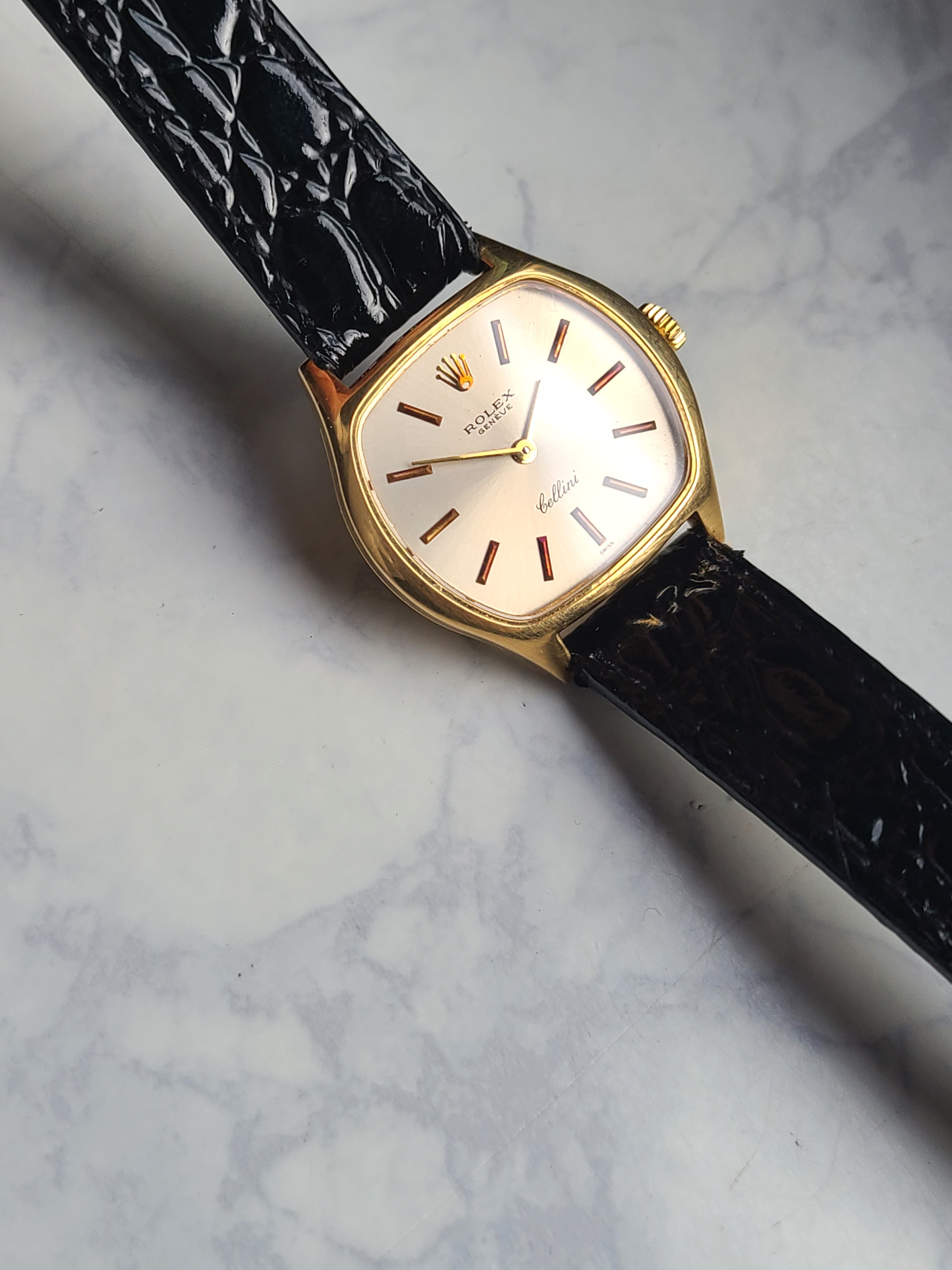 Rolex Cellini Cushion 18K WG Vintage 롤렉스 셀리니 쿠션 옐로우골드 18K 금통 빈티지 여성용